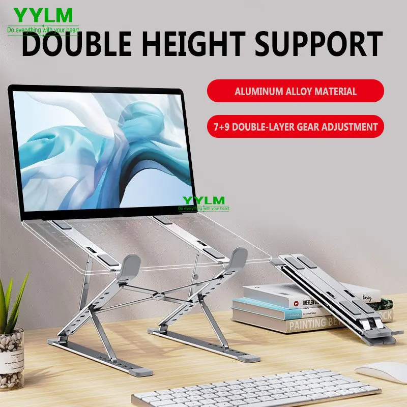YYLM Aluminium Laptop Stand, Adjustable and Foldable, view 2