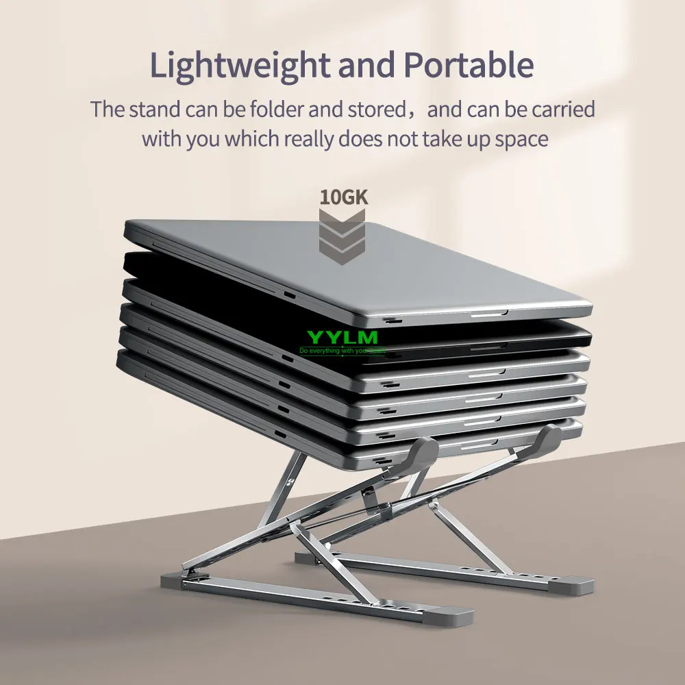 YYLM Aluminium Laptop Stand, Adjustable and Foldable, view 4